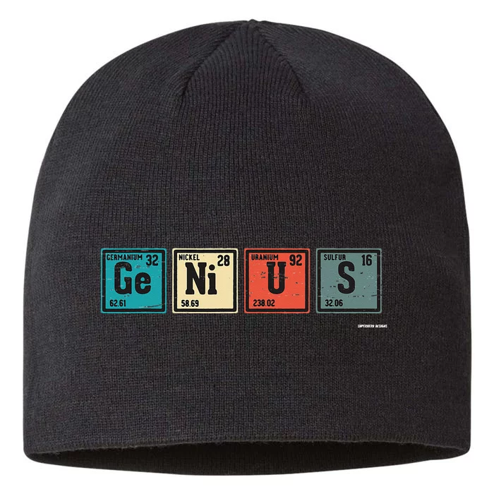 Genius Periodic Table Elements Chemistry Teacher Gift 8 1/2in Sustainable Knit Beanie