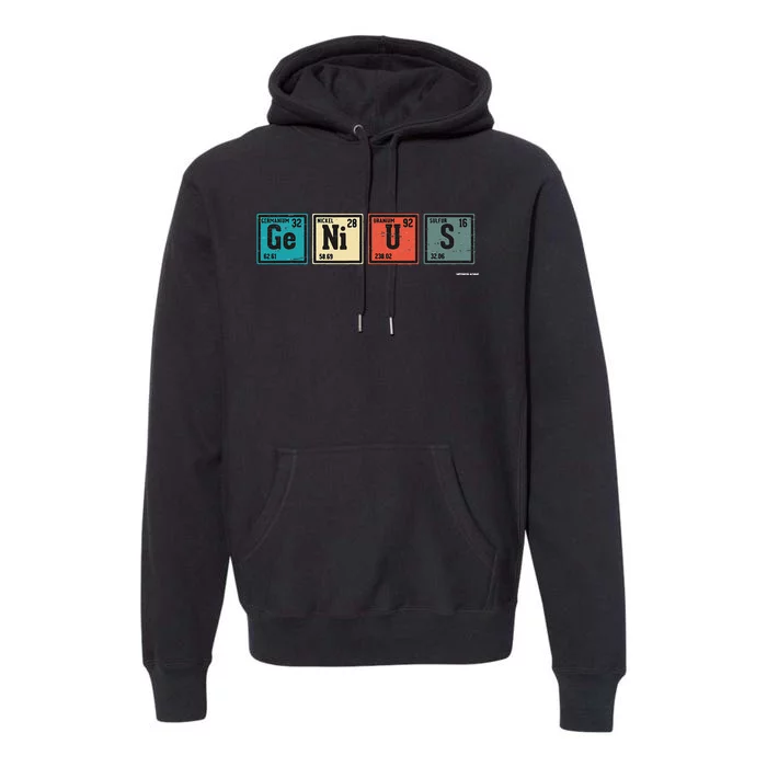 Genius Periodic Table Elements Chemistry Teacher Gift Premium Hoodie