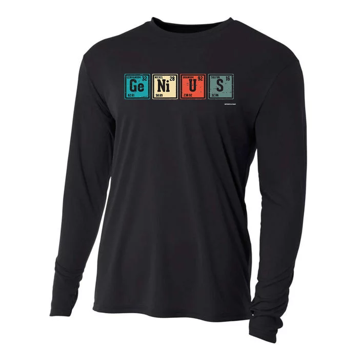 Genius Periodic Table Elements Chemistry Teacher Gift Cooling Performance Long Sleeve Crew