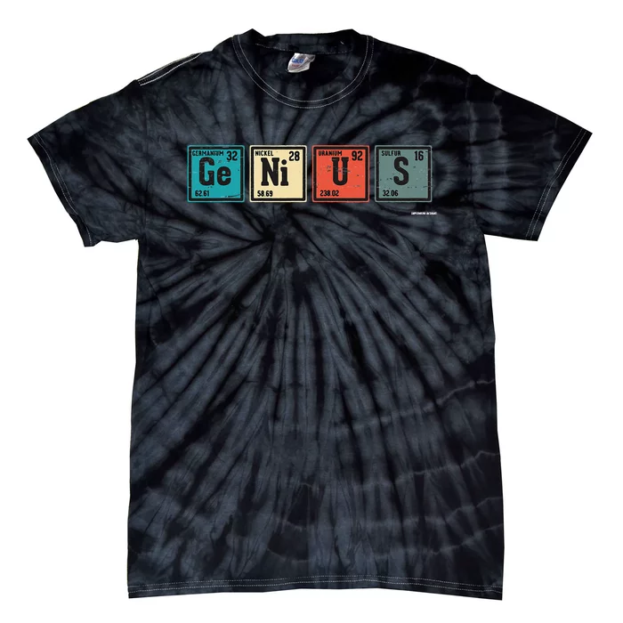 Genius Periodic Table Elements Chemistry Teacher Gift Tie-Dye T-Shirt