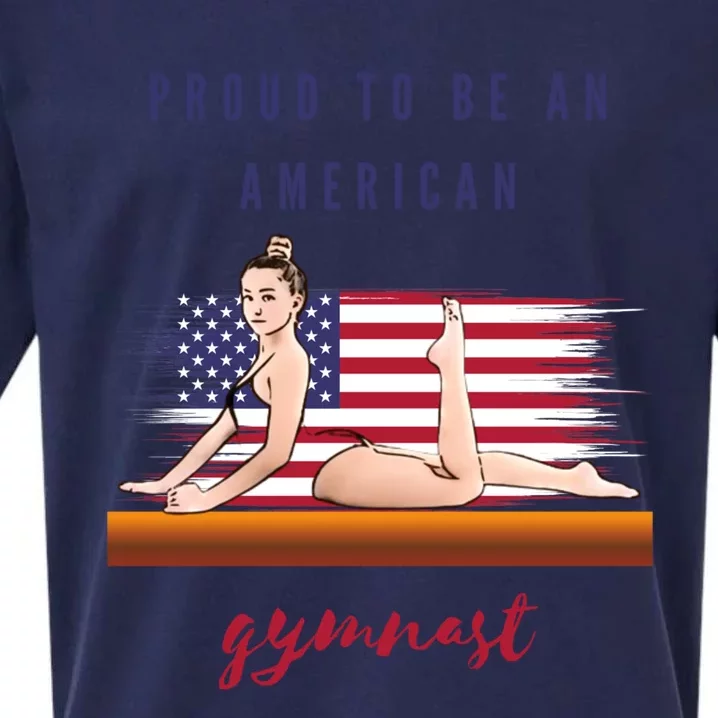 Gymnastics Proud To Be An American Gymnast Great Gift Sueded Cloud Jersey T-Shirt