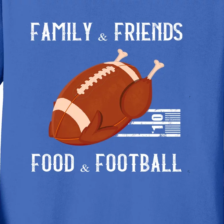 Gobble Player Turkey Gift Football Thanksgiving Turkey Gift Kids Long Sleeve Shirt