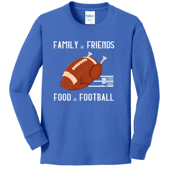 Gobble Player Turkey Gift Football Thanksgiving Turkey Gift Kids Long Sleeve Shirt