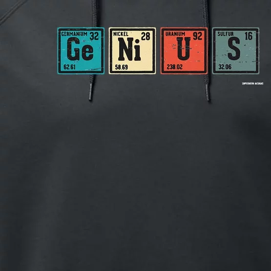 Genius Periodic Table Elements Chemistry Teacher Gift Performance Fleece Hoodie