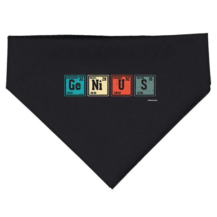 Genius Periodic Table Elements Chemistry Teacher Gift USA-Made Doggie Bandana