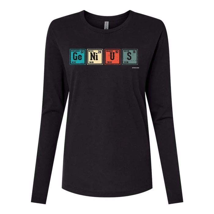 Genius Periodic Table Elements Chemistry Teacher Gift Womens Cotton Relaxed Long Sleeve T-Shirt