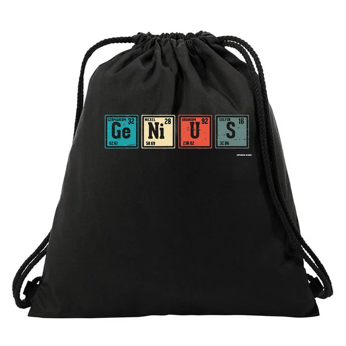 Genius Periodic Table Elements Chemistry Teacher Gift Drawstring Bag