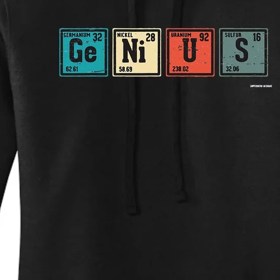 Genius Periodic Table Elements Chemistry Teacher Gift Women's Pullover Hoodie