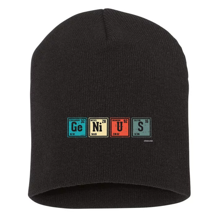 Genius Periodic Table Elements Chemistry Teacher Gift Short Acrylic Beanie