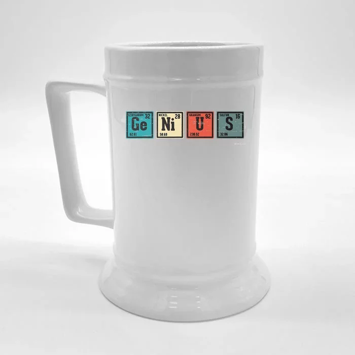 Genius Periodic Table Elements Chemistry Teacher Gift Front & Back Beer Stein