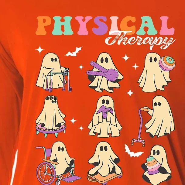 Ghost Physical Therapy Physical Therapist Halloween Groovy Cooling Performance Long Sleeve Crew