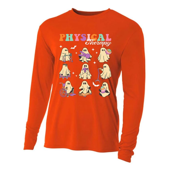 Ghost Physical Therapy Physical Therapist Halloween Groovy Cooling Performance Long Sleeve Crew