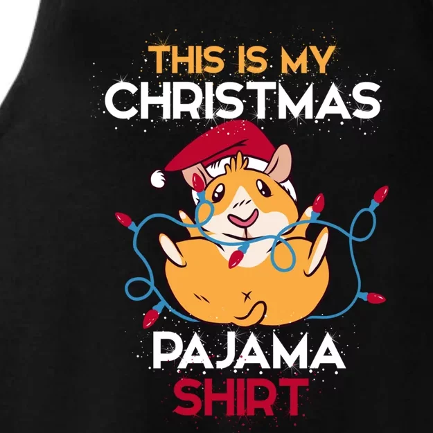 Guinea Pig This Is My Christmas Pajama Gift Ladies Tri-Blend Wicking Tank