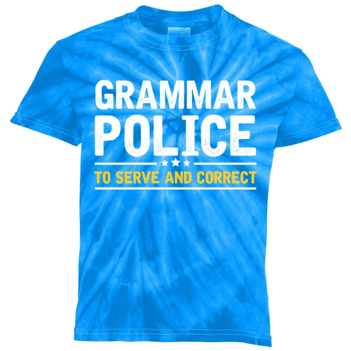 Grammar Police To Serve And Correct Funny Costume Idea Gift Kids Tie-Dye T-Shirt