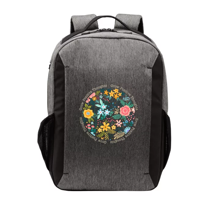 Grow Positive Thoughts Floral Flowers Emblem Vector Backpack