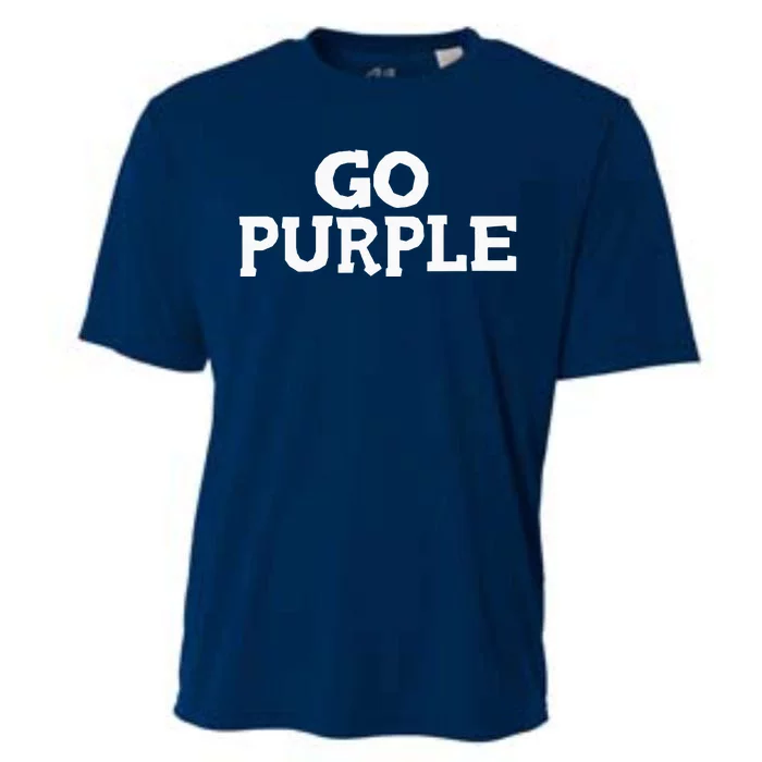 Go PURPLE Team Spirit Gear Color War Grape Wins The Game Fan Cooling Performance Crew T-Shirt