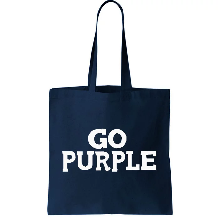 Go PURPLE Team Spirit Gear Color War Grape Wins The Game Fan Tote Bag