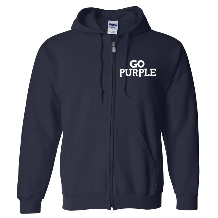 Go PURPLE Team Spirit Gear Color War Grape Wins The Game Fan Full Zip Hoodie