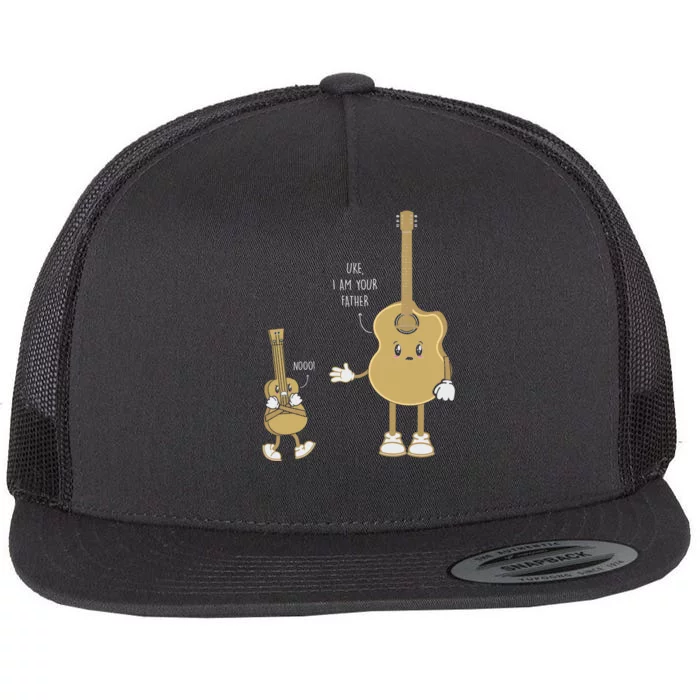 Guitar Player Ukulele Parody Uke I Am Your Father Nooo Flat Bill Trucker Hat