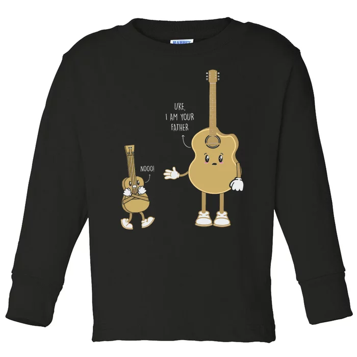 Guitar Player Ukulele Parody Uke I Am Your Father Nooo Toddler Long Sleeve Shirt