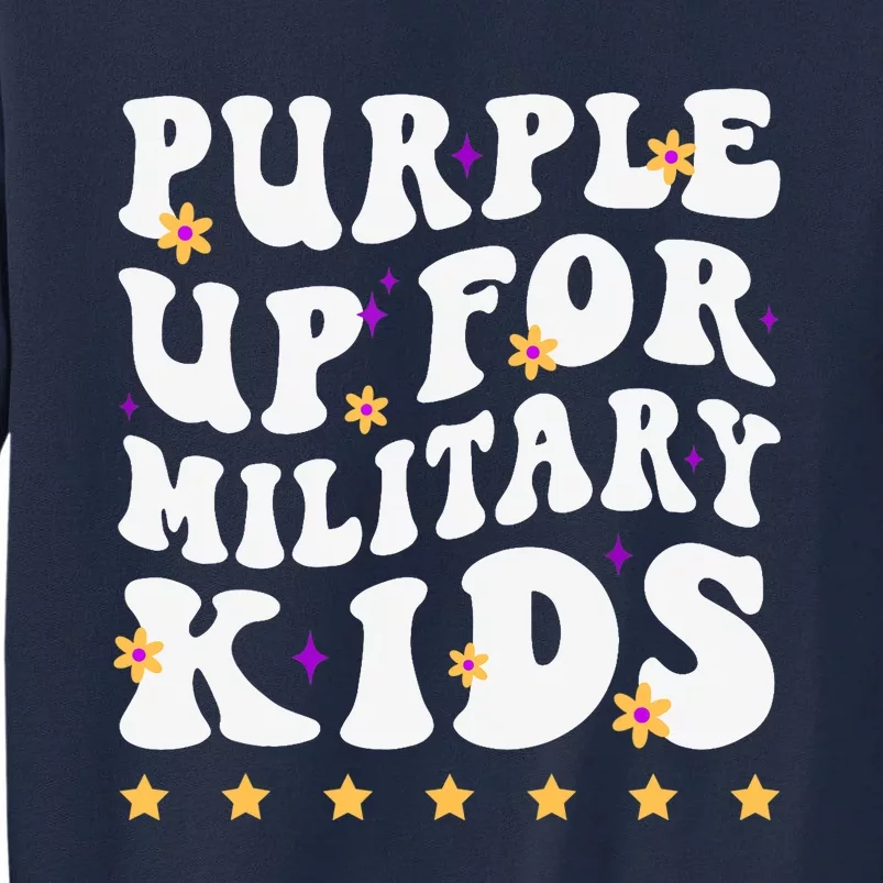 Groovy Purple Up For Military Military Child Month Tall Sweatshirt