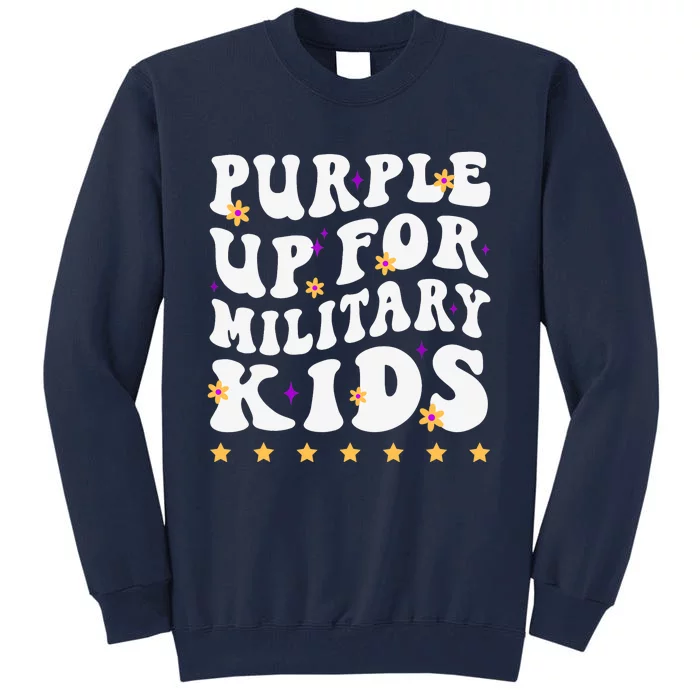 Groovy Purple Up For Military Military Child Month Tall Sweatshirt