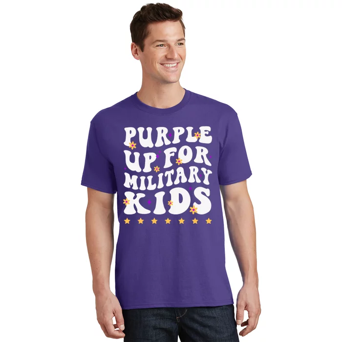 Groovy Purple Up For Military Military Child Month T-Shirt