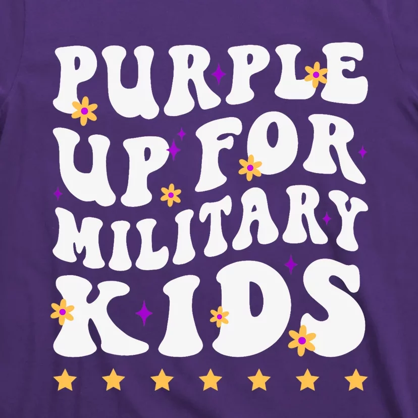 Groovy Purple Up For Military Military Child Month T-Shirt