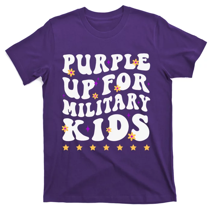 Groovy Purple Up For Military Military Child Month T-Shirt