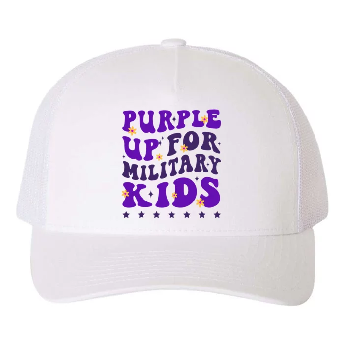 Groovy Purple Up For Military Child Month Yupoong Adult 5-Panel Trucker Hat