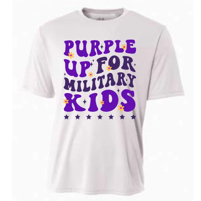 Groovy Purple Up For Military Child Month Cooling Performance Crew T-Shirt