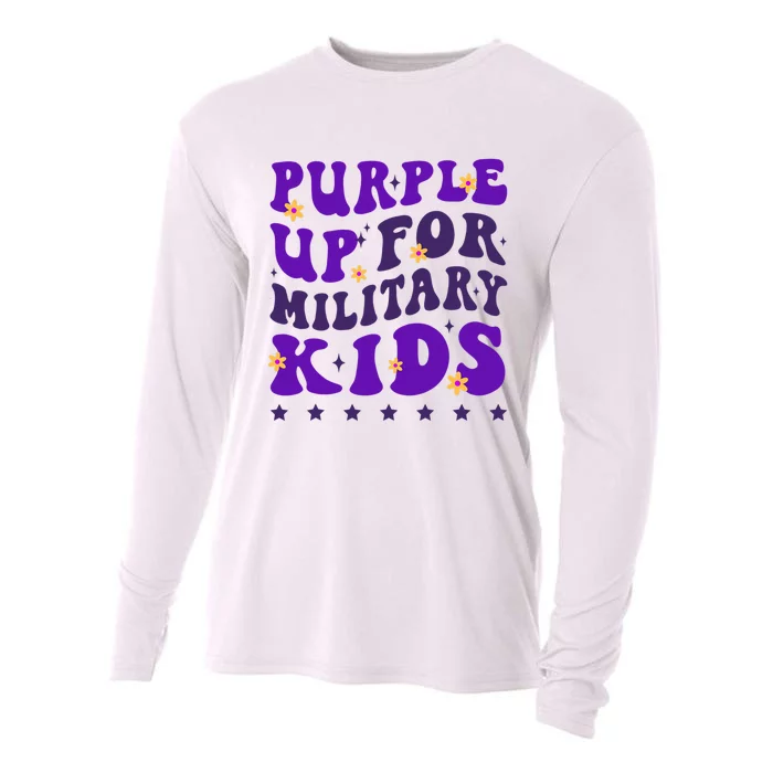 Groovy Purple Up For Military Child Month Cooling Performance Long Sleeve Crew