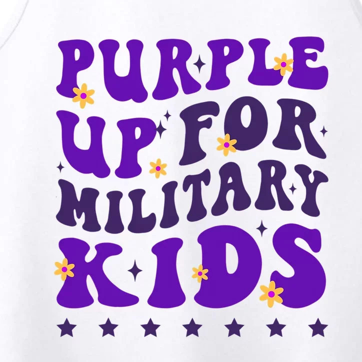 Groovy Purple Up For Military Child Month Performance Tank