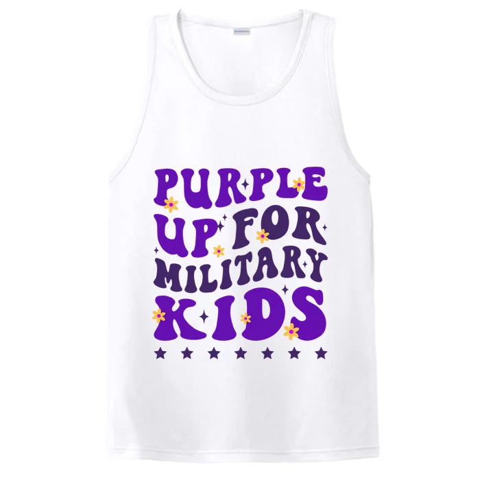 Groovy Purple Up For Military Child Month Performance Tank