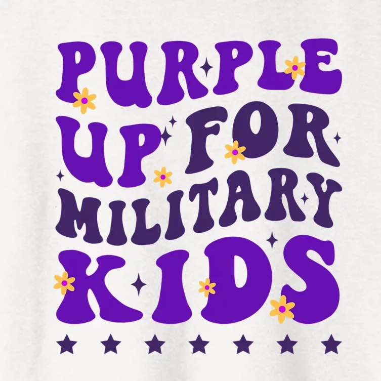 Groovy Purple Up For Military Child Month Women's Crop Top Tee