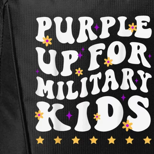 Groovy Purple Up For Military Kid Military Child Month City Backpack