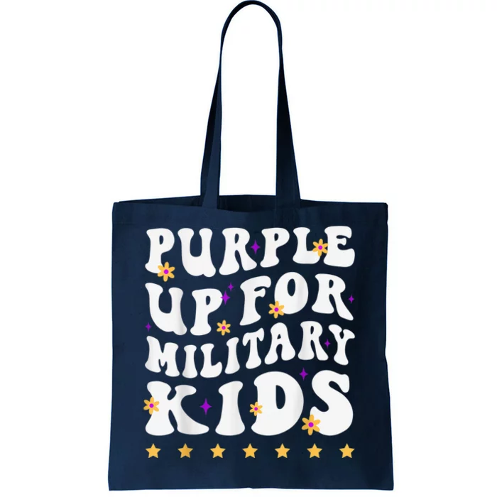 Groovy Purple Up For Military Kid Military Child Month Tote Bag