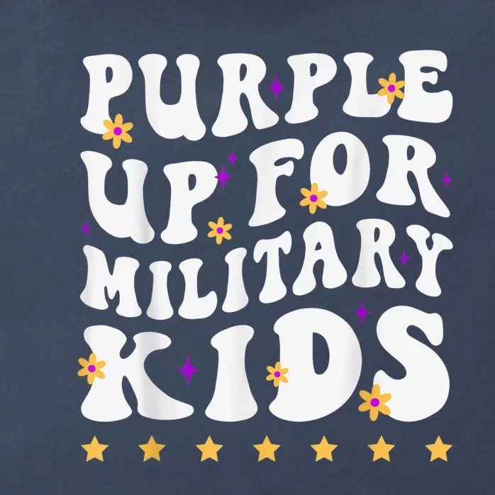 Groovy Purple Up For Military Kid Military Child Month Zip Tote Bag