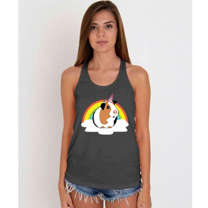 Guinea Pig Unicorn Shirts Cute Guinea Pig Women's Knotted Racerback Tank