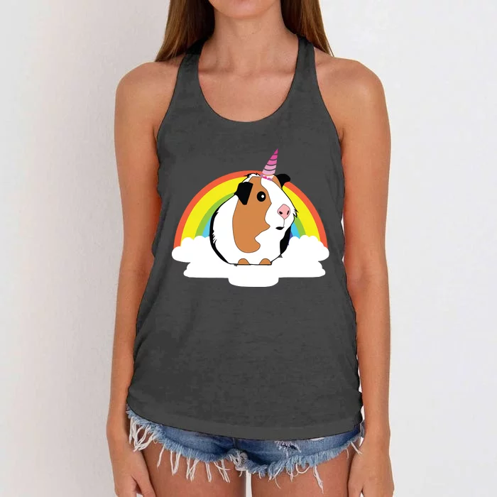 Guinea Pig Unicorn Shirts Cute Guinea Pig Women's Knotted Racerback Tank