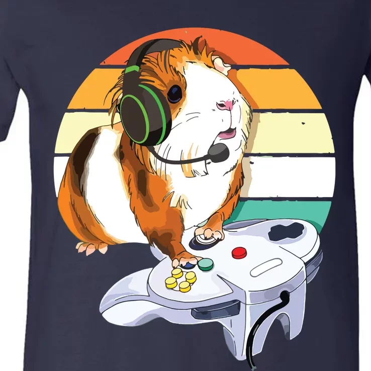 Guinea Pig Video Game Wildlife Animal Gift Guinea Pig Gamers V-Neck T-Shirt