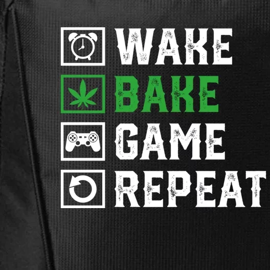 Game Player Wake Bake Game Repeat Gift City Backpack