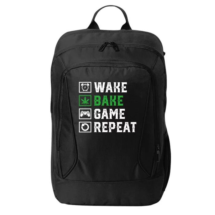 Game Player Wake Bake Game Repeat Gift City Backpack