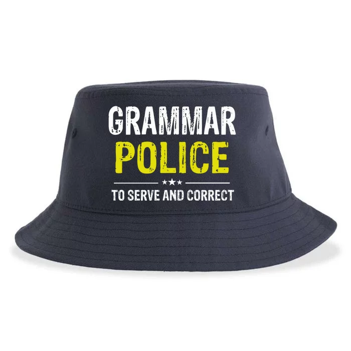 Grammar Police Wo And Funny Costume Idea Sustainable Bucket Hat