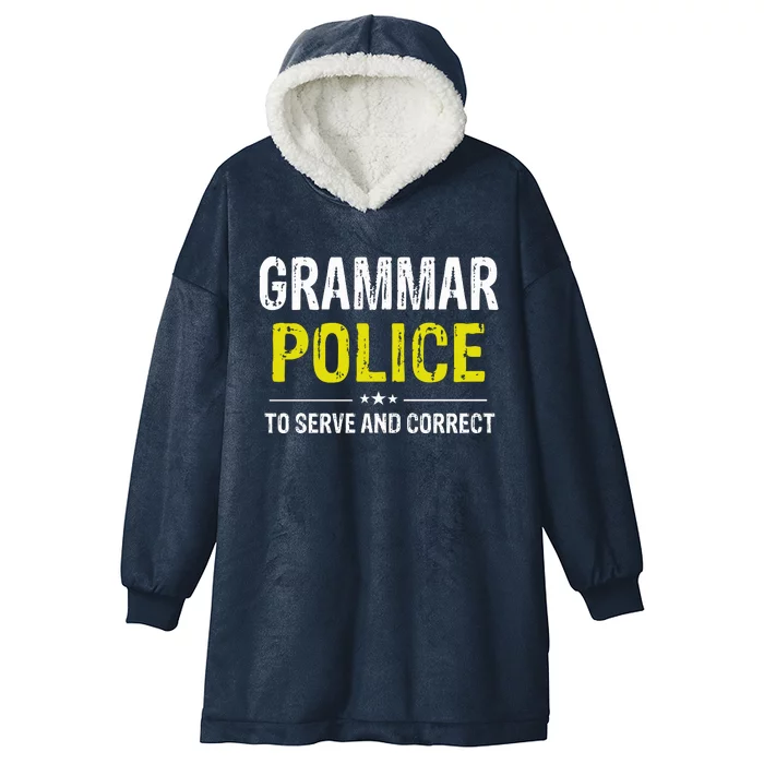 Grammar Police Wo And Funny Costume Idea Hooded Wearable Blanket