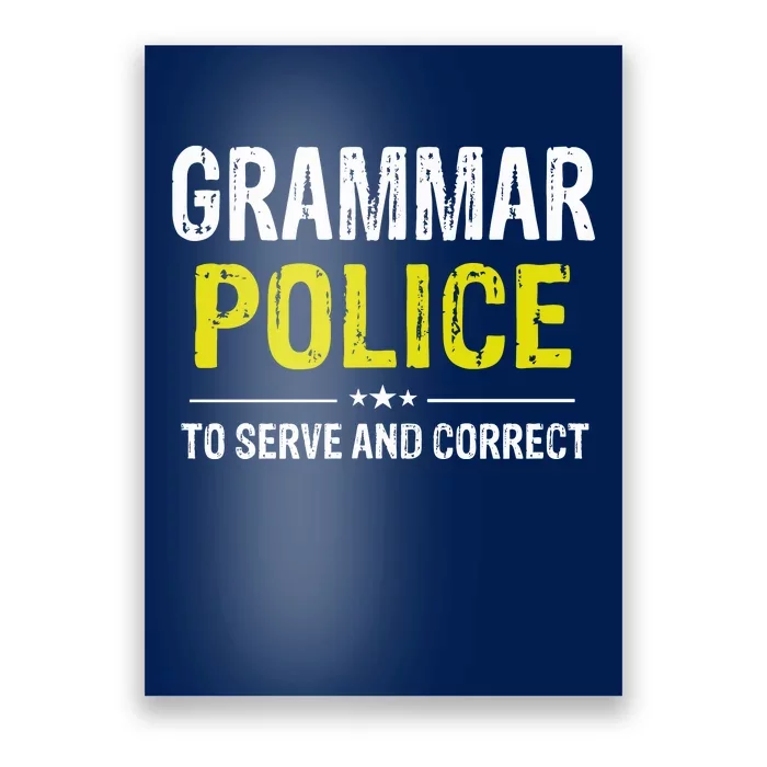 Grammar Police Wo And Funny Costume Idea Poster