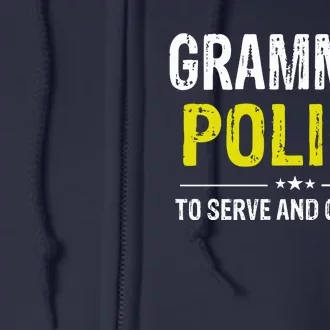 Grammar Police Wo And Funny Costume Idea Full Zip Hoodie