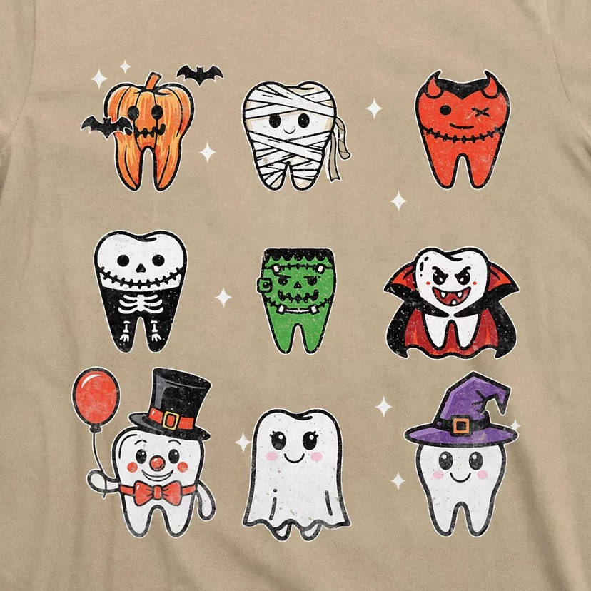 Ghost Pumpkin Witch Cute Dental Halloween Dentist T-Shirt