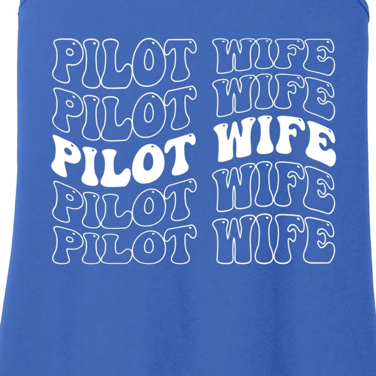 Groovy Pilot Wife Of A Pilot Wife Airplane Pilot Wife Funny Gift Ladies Essential Tank