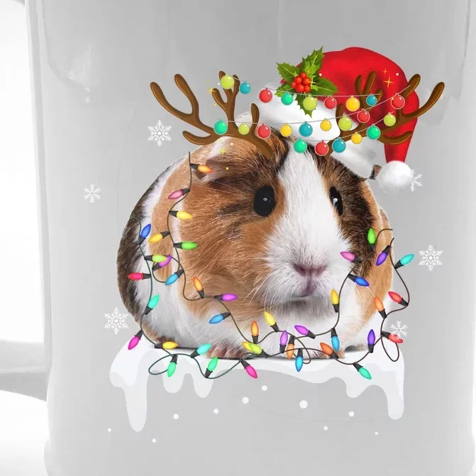 Guinea Pig With Christmas Lights And Santa Hat Xmas Animal Front & Back Beer Stein